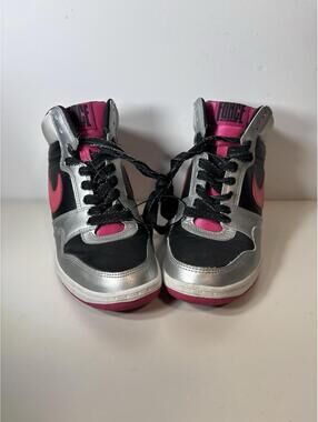 Nike Sneakers Pink & Silver Dunk Force Sky High Wedge Womens Size 7.5 629746-006